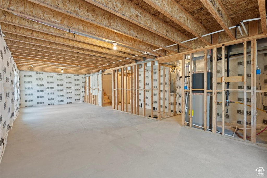 View of unfinished basement