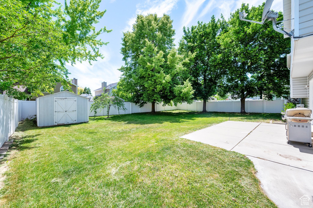 View of yard with a patio area