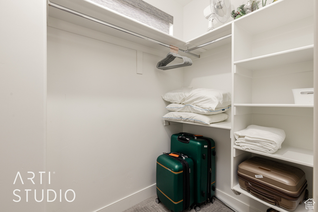 View of walk in closet