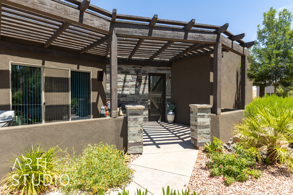 View of patio / terrace with a pergola