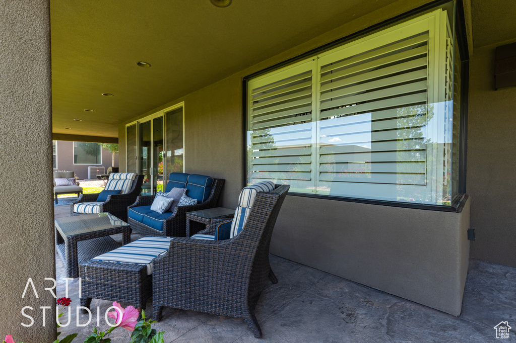 View of patio / terrace featuring an outdoor hangout area