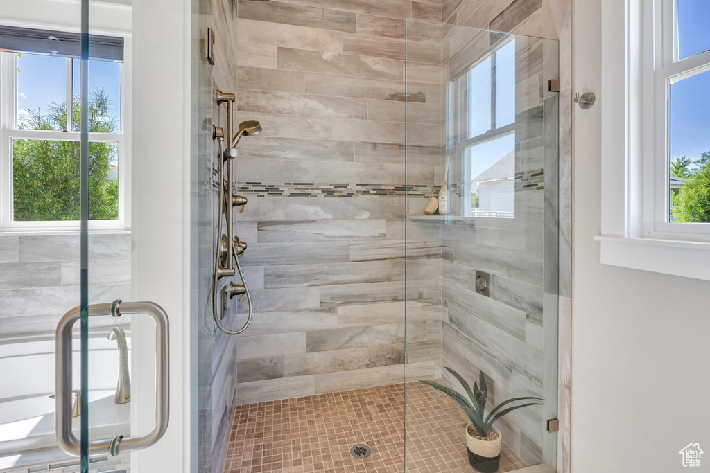 Bathroom featuring a stall shower