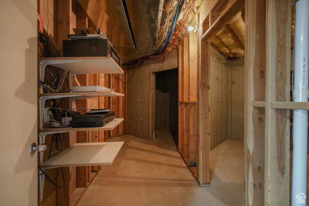View of unfinished basement