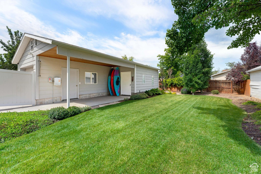 View of yard featuring a patio area