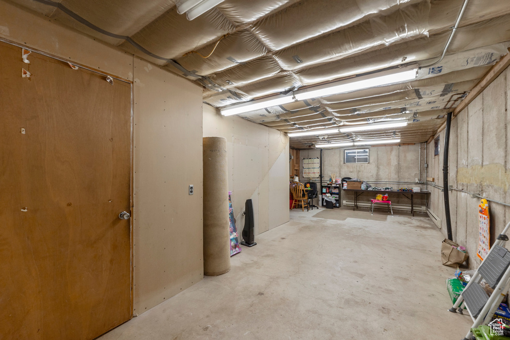 View of unfinished basement