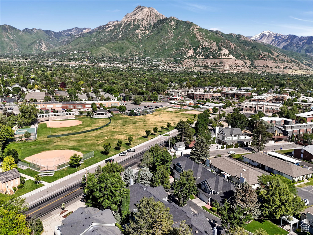 Mountain view featuring nearby suburban area