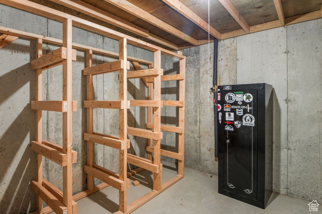 View of unfinished basement