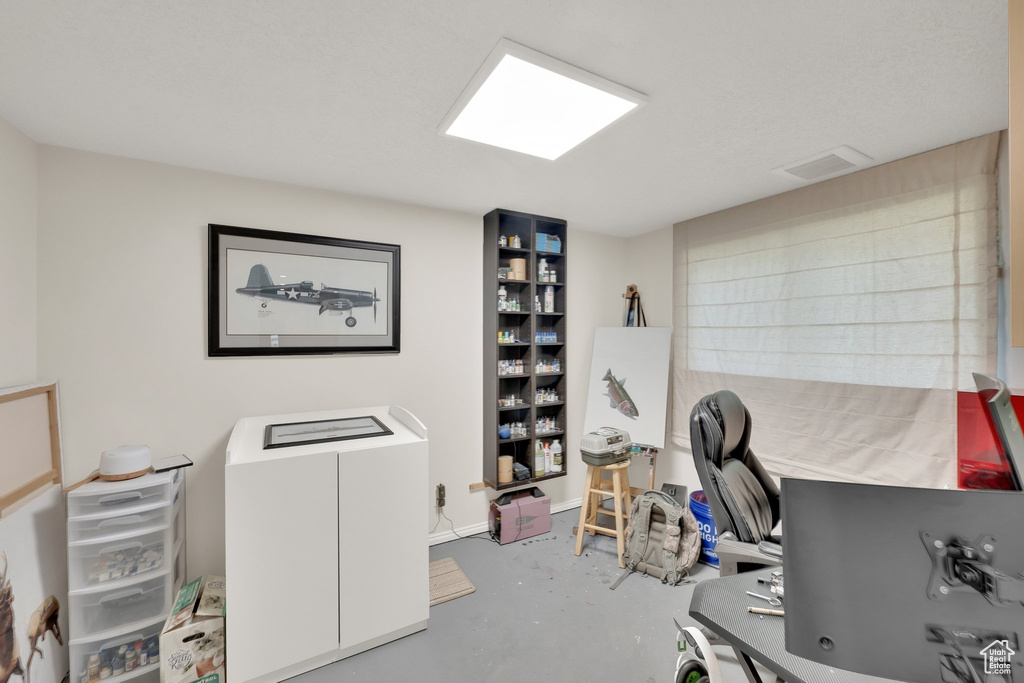Office space with finished concrete floors