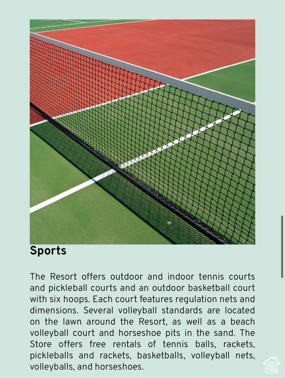 View of tennis court