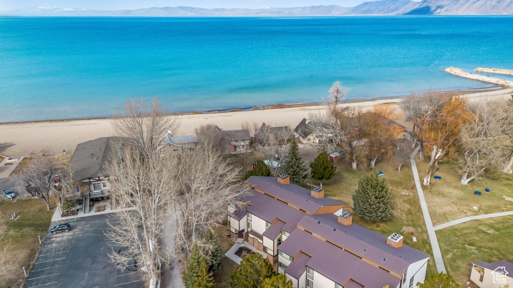 Aerial view of property\'s location featuring a water and mountain view