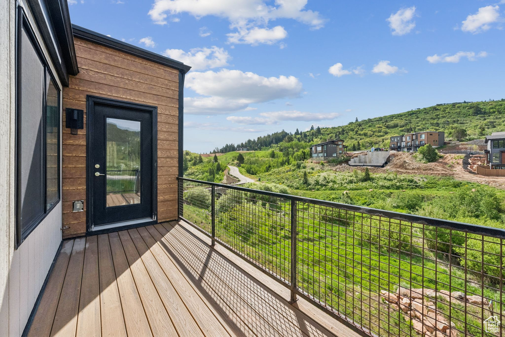 View of wooden deck