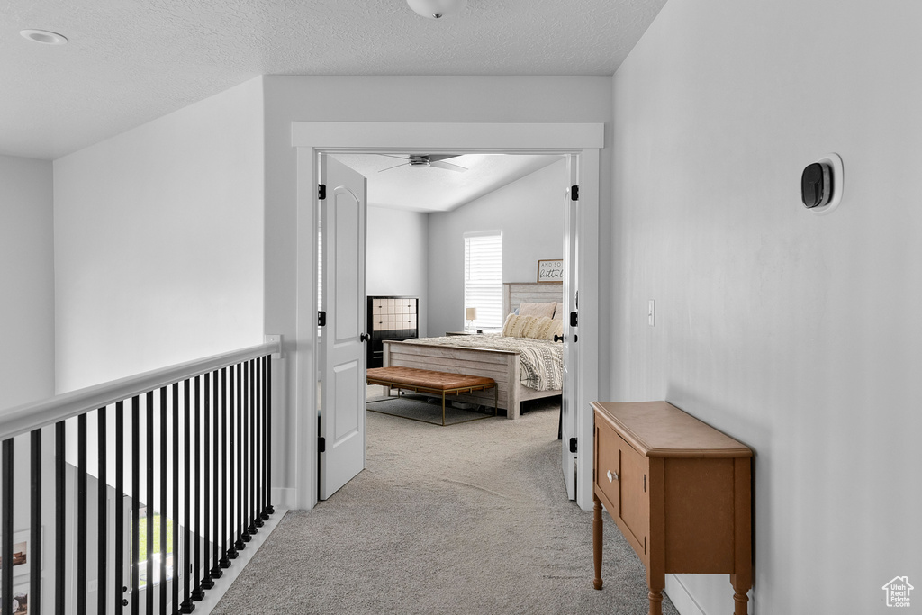 Hallway with carpet floors