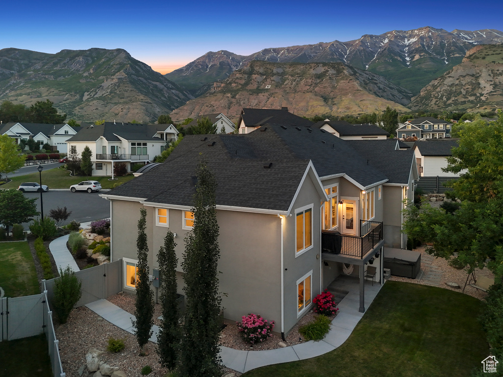 Mountain view featuring nearby suburban area