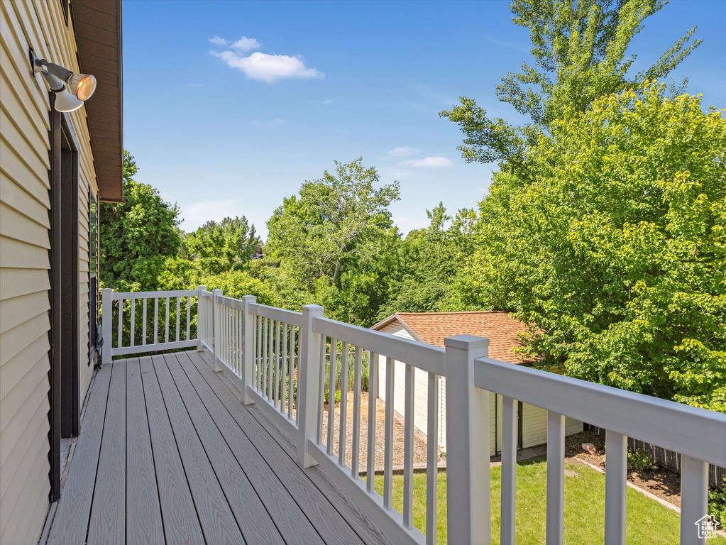 View of wooden deck