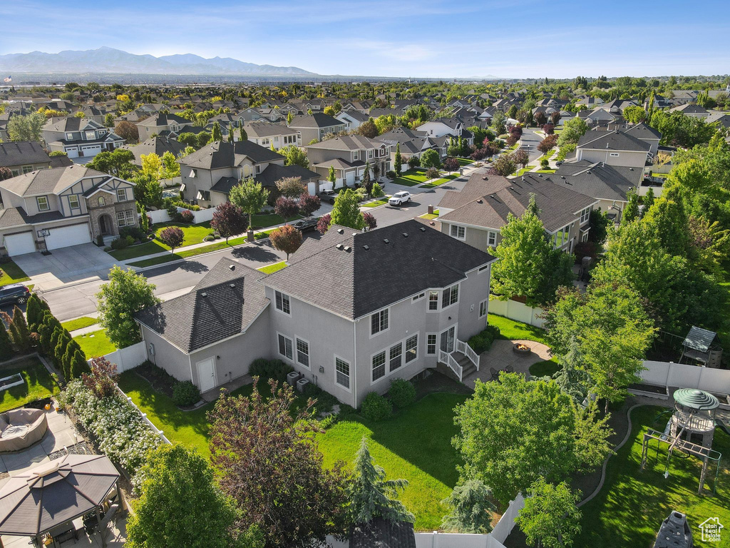 Aerial view of residential area