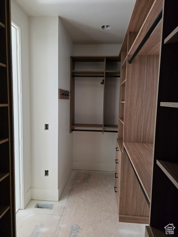 View of walk in closet