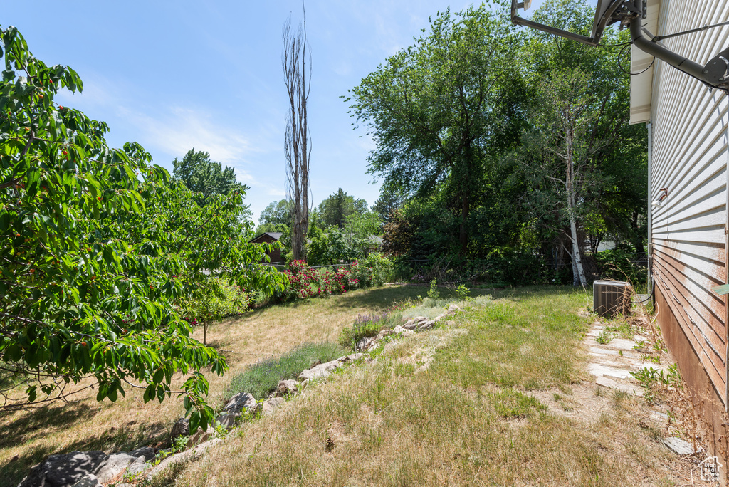 View of yard with central AC
