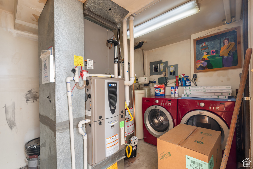 Laundry area featuring washer and clothes dryer