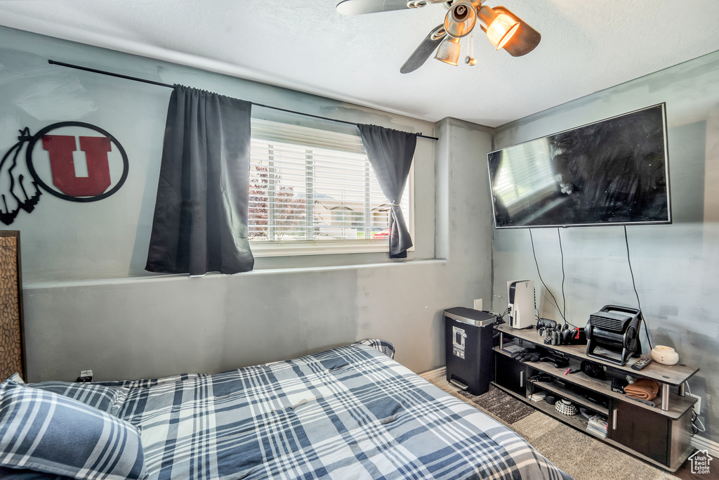 Bedroom with a ceiling fan