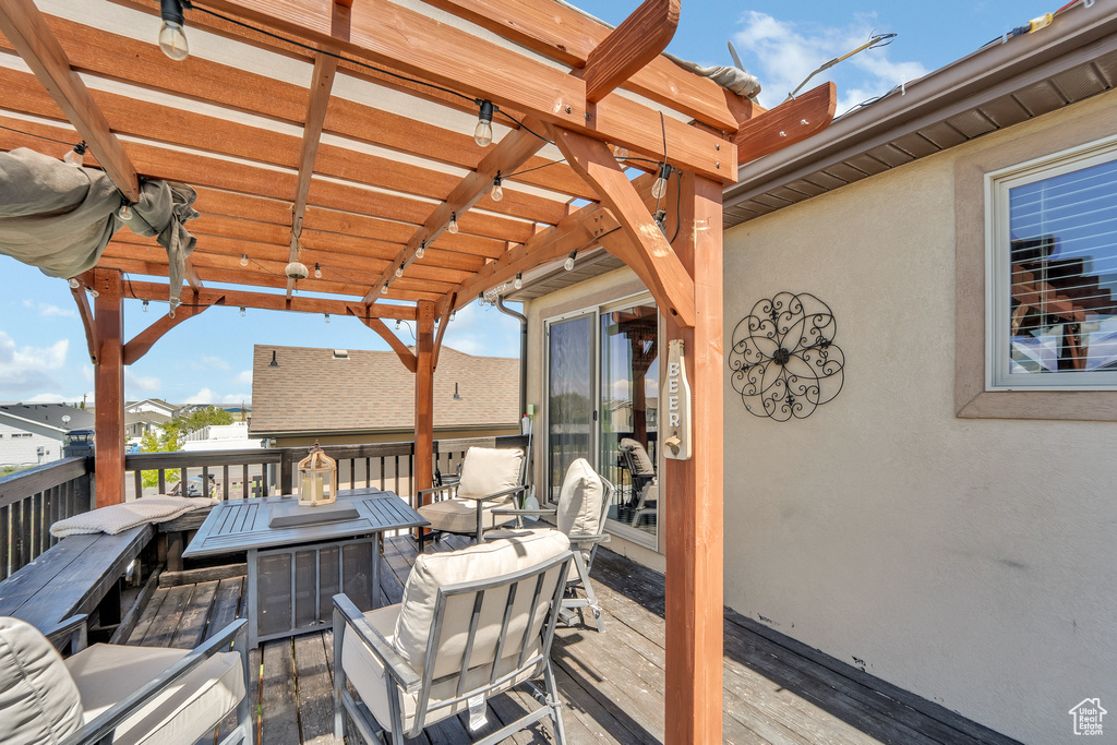 View of wooden deck
