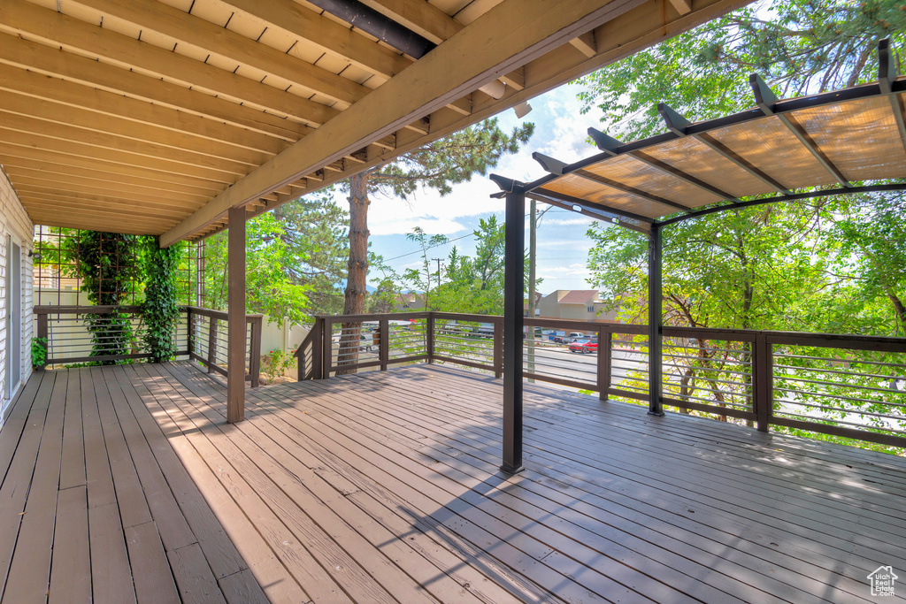 View of wooden deck