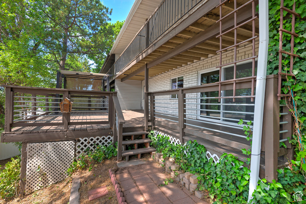 View of wooden deck