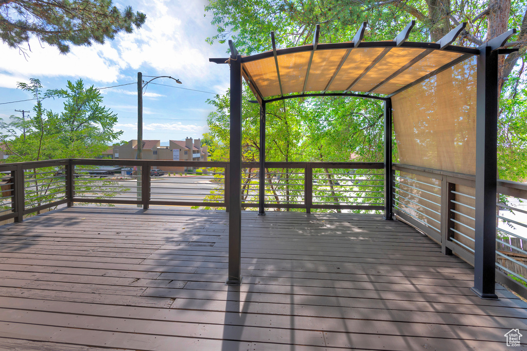 View of wooden deck