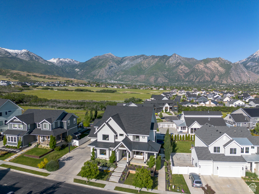 Mountain view with nearby suburban area