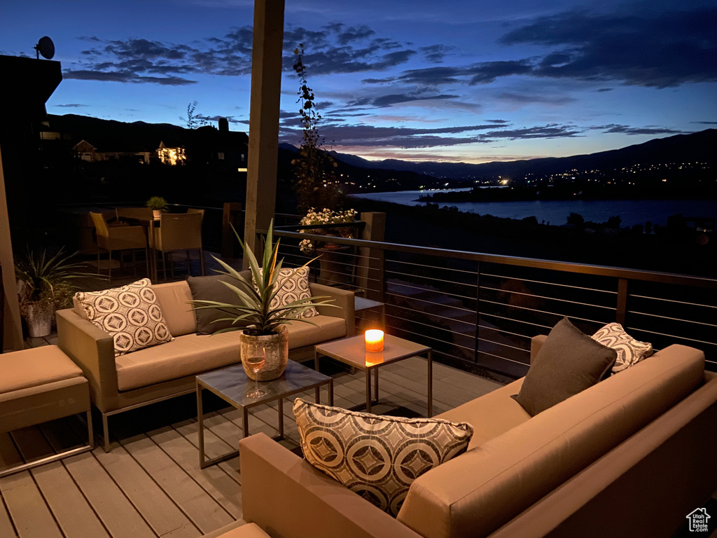 Balcony featuring an outdoor living space