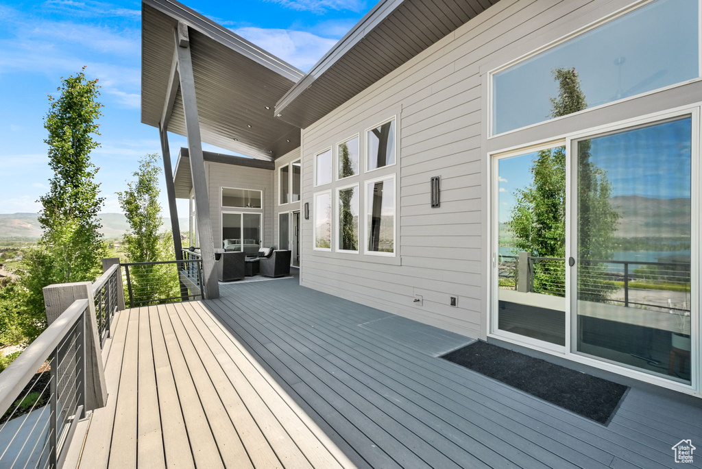 Deck featuring an outdoor living space