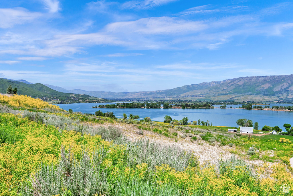 Water view featuring a mountainous background