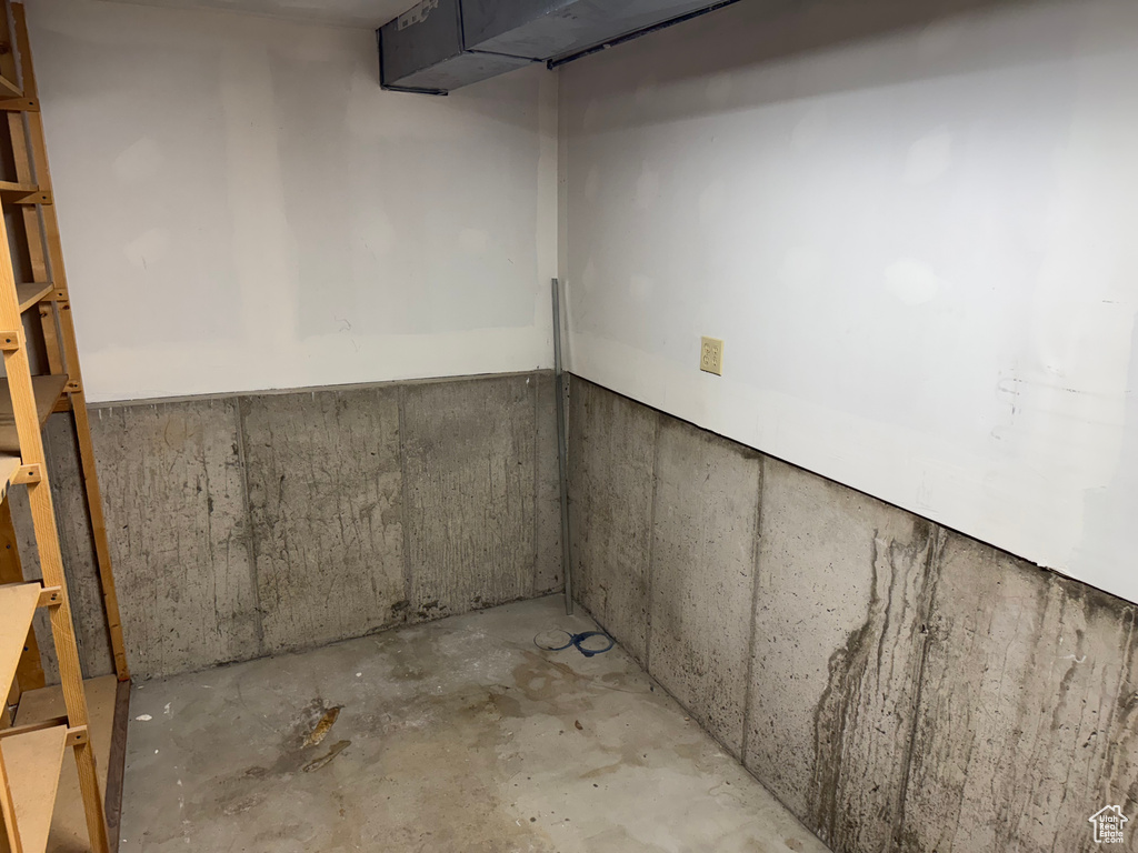 View of unfinished basement