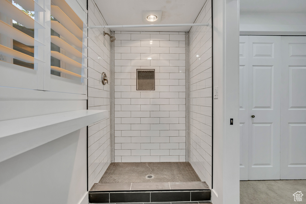 Bathroom with a shower stall