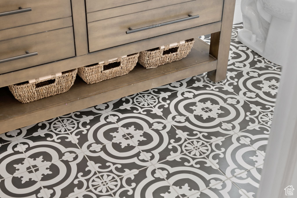 Detailed view of tile patterned floors