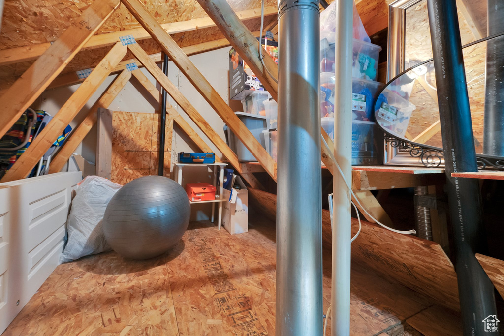 View of unfinished attic