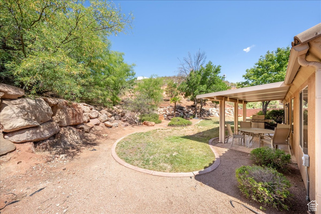 View of yard featuring a patio area