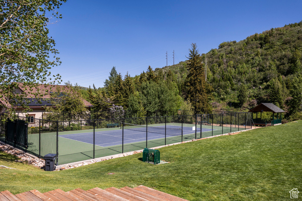 View of tennis court