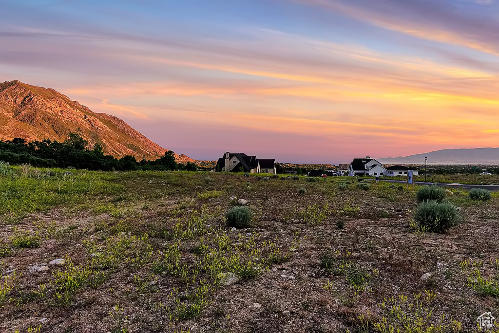 Mountain view with rural landscape