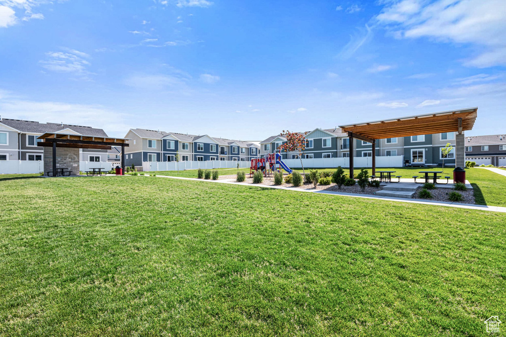 View of community featuring a residential view and a playground
