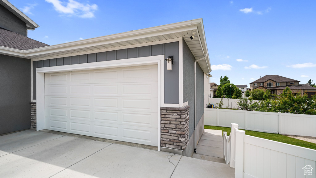 Garage with driveway
