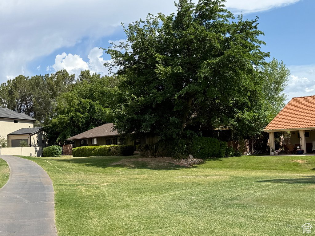 View of yard featuring a gazebo