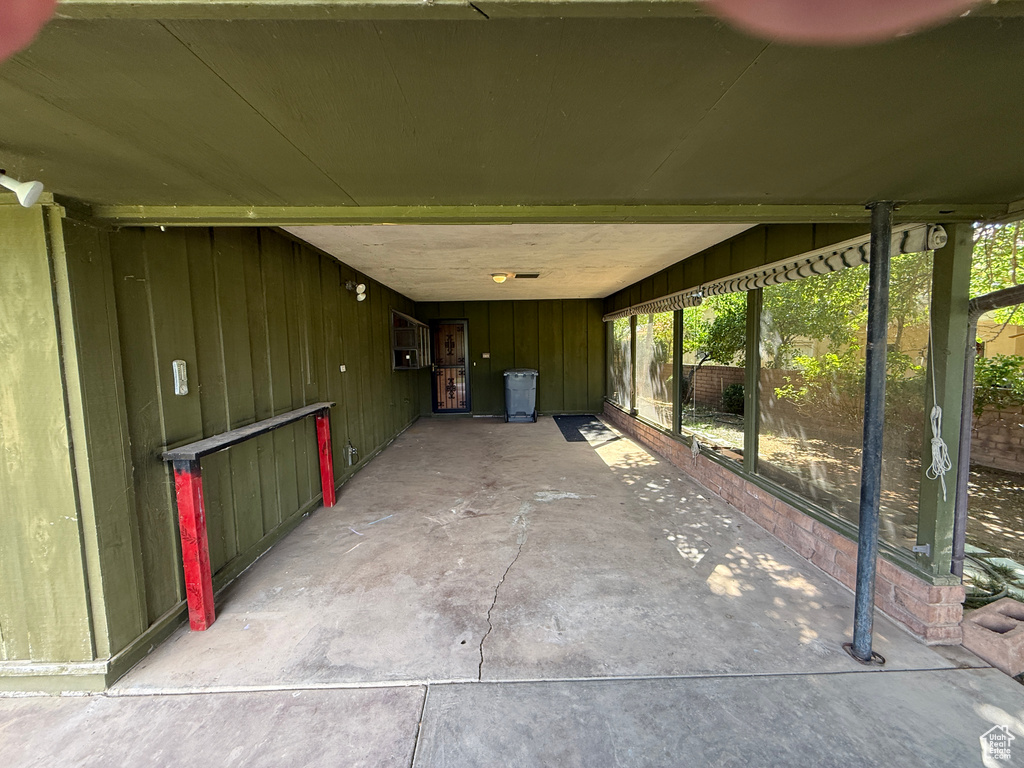 View of patio with an attached carport