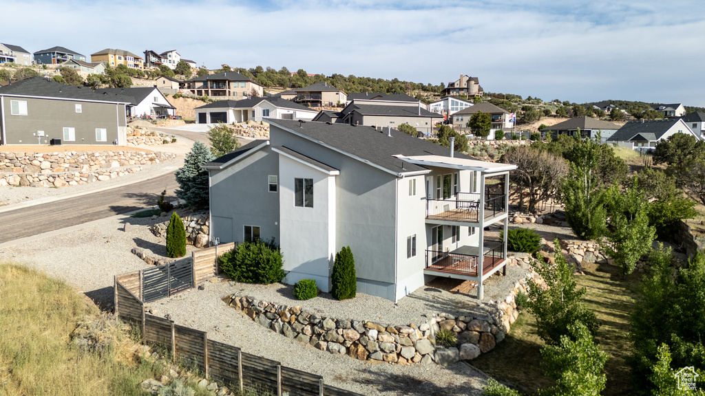 Aerial view of residential area