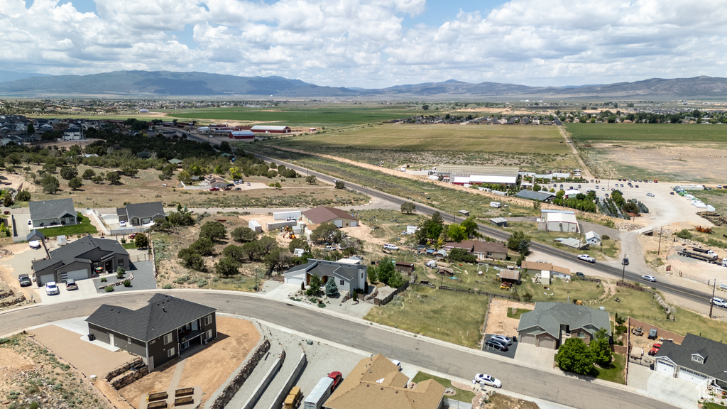 Aerial view of a mountainous background