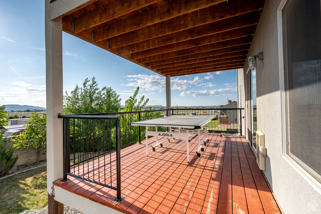 Deck with a mountain view