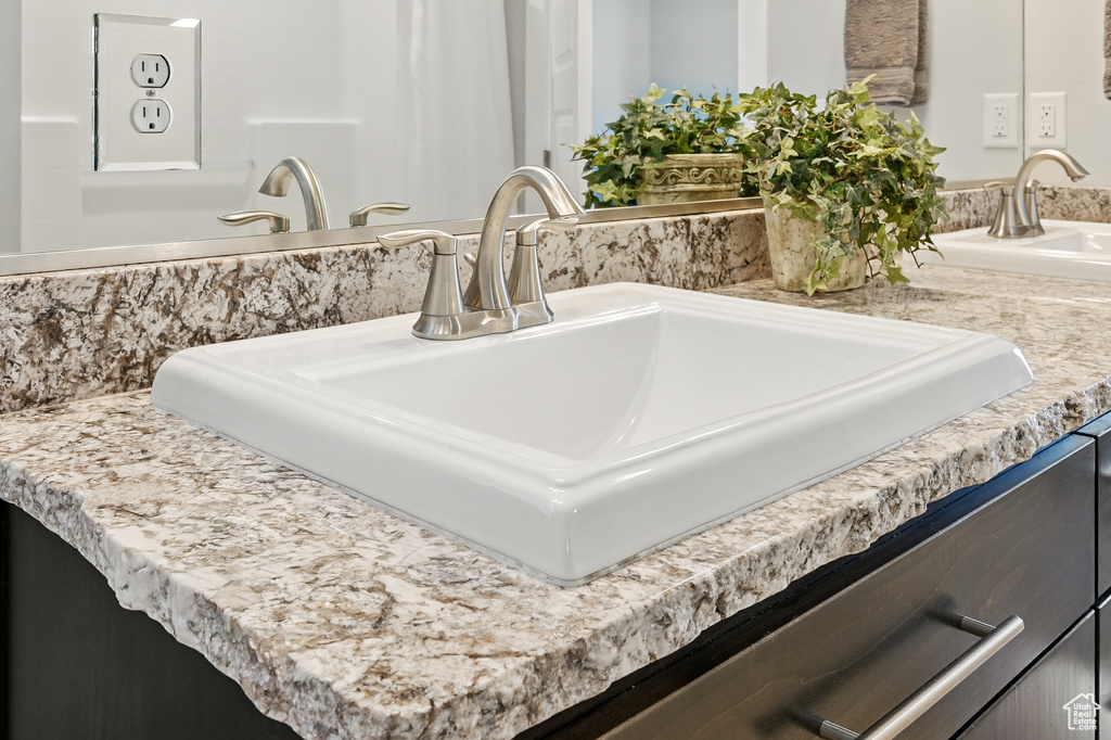 Bathroom view of double vanity