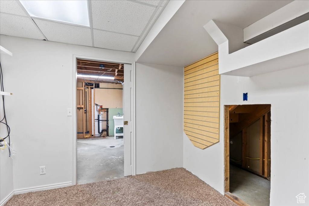 Spare room featuring concrete flooring