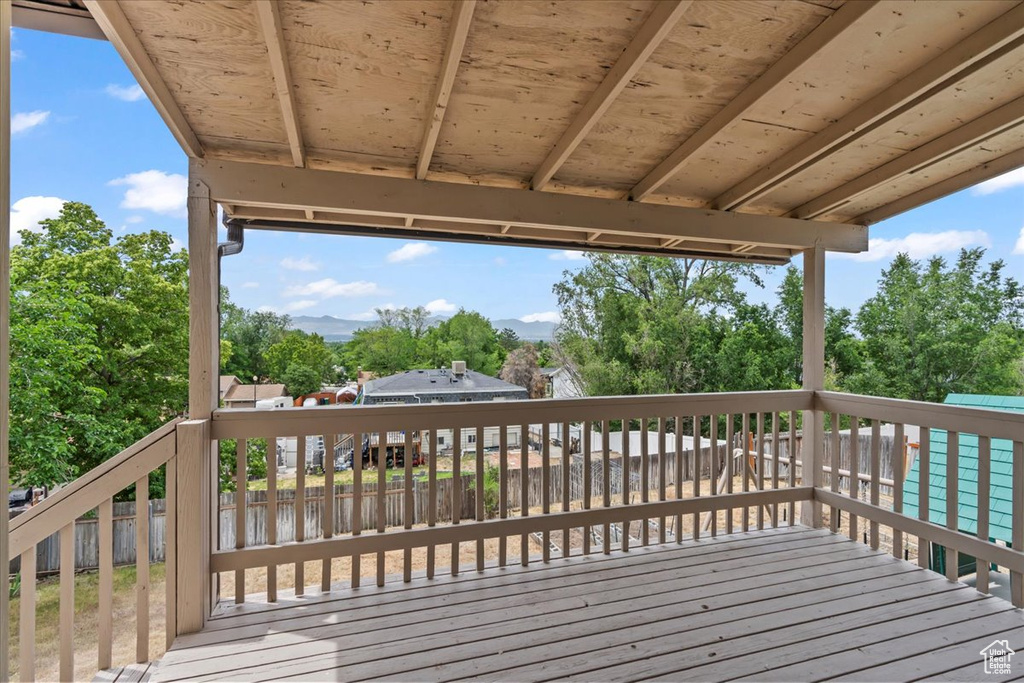 Wooden terrace with a water view