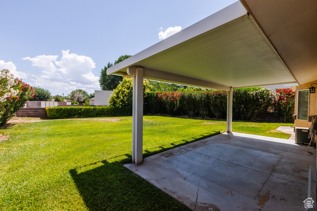 View of yard featuring a patio