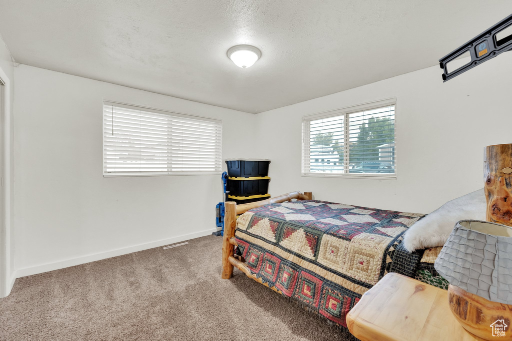 Bedroom with carpet and baseboards